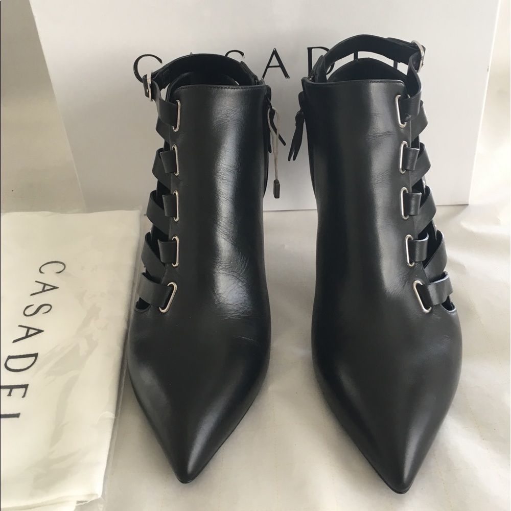Casadei Leather Black Ankle Booties Sz 7.5 US / 38 EU - Picture 3 of 8